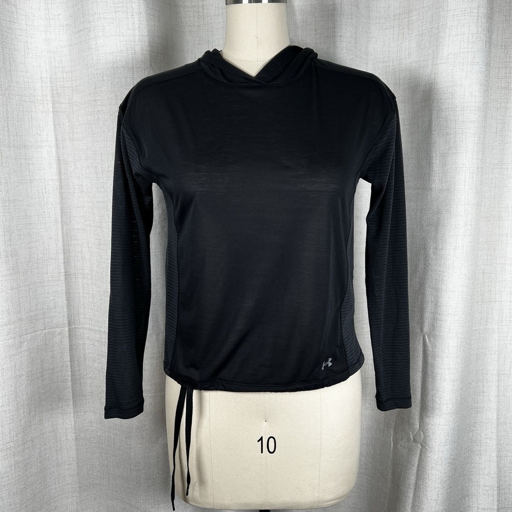 NEW! Under Armour Threadborne Train Hoodie Womens Small Black Heatgear Velocity